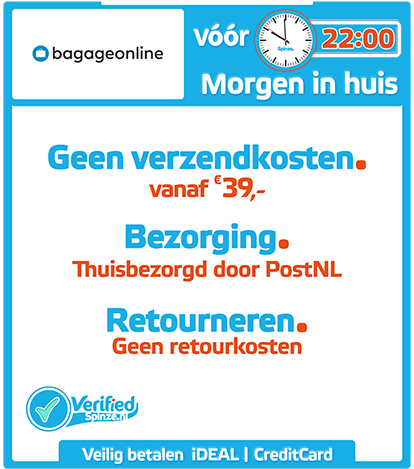 Bagageonline.nl - Webwinkel Verified Spinze.nl 6-2019 Webwinkelcentrum Nederland - Winkelinformatie Product Verzendkosten Bezorging Retourneren Veilig Betalen