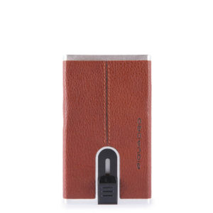 Piquadro Black Square Compact Wallet For Banknotes And Creditcards Tobacco ~ Spinze.nl