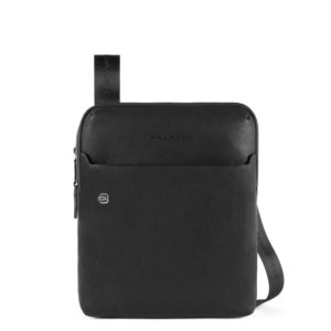 Piquadro Black Square Crossbody Bag iPad 11"/ Pro 9.7" Front Pocket Black ~ Spinze.nl
