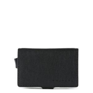 Piquadro Black Square Double Creditcard Case With Sliding System Black ~ Spinze.nl