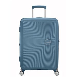American Tourister Soundbox Spinner 67 Expandable Stone Blue ~ Spinze.nl