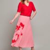 Lilly Plisse Rok Pink/rood ~ Spinze.nl