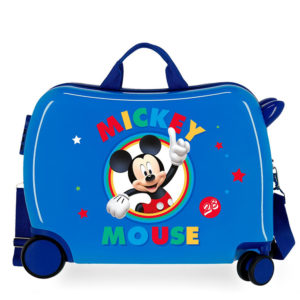 Disney Rolling Suitcase 4 Wheels Mickey Mouse Circle Blue ~ Spinze.nl