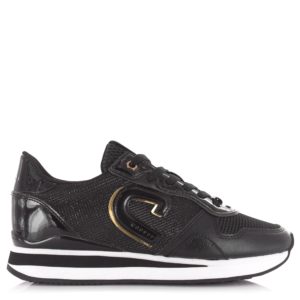 Cruyff Parkrunner Lux Black/Gold Zwart Leer Lage sneakers Dames ~ Spinze.nl