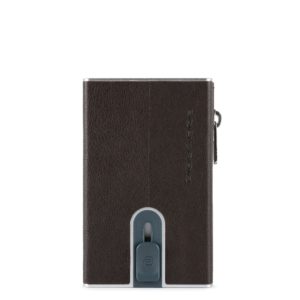 Piquadro Black Square Compact Wallet Dark Brown ~ Spinze.nl