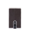 Piquadro Black Square Creditcard Case With Sliding System Dark Brown ~ Spinze.nl