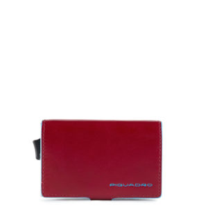 Piquadro Blue Square Credit Card Holder Case Red ~ Spinze.nl