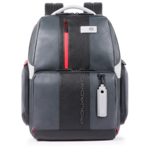 Piquadro Urban Fast Check PC Backpack 15.6&apos;&apos; Black/Grey ~ Spinze.nl