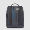 Piquadro Urban PC And iPad Cable Backpack 15.6&apos;&apos; Black/Grey with Blue ~ Spinze.nl