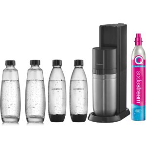 Sodastream Duo Megapak incl.2x2-1l.Fles + Quick Connect Cilinder Waterkan Zwart ~ Spinze.nl