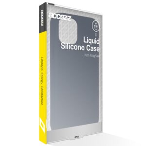 Accezz Liquid Silicone Backcover met MagSafe iPhone 13 Mini Telefoonhoesje Blauw ~ Spinze.nl