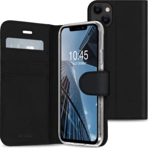 Accezz Wallet Case voor Apple iPhone 13 Mini Telefoonhoesje Zwart ~ Spinze.nl