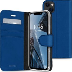 Accezz Wallet Case voor Apple iPhone 13 Telefoonhoesje Blauw ~ Spinze.nl