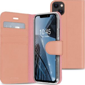 Accezz Wallet Case voor Apple iPhone 13 Telefoonhoesje Roze ~ Spinze.nl