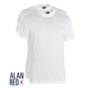 Alan Red 2-pack t-shirts ronde hals Virginia wit ~ Spinze.nl