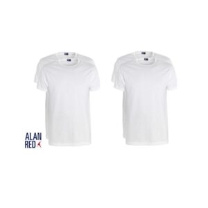 Alan Red 4-pack t-shirts derby ronde hals wit ~ Spinze.nl