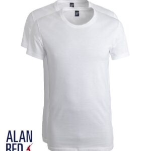 Alan Red James t-shirts 2-pack - wit ~ Spinze.nl