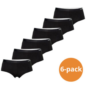 Apollo Hipsters Dames Bamboo Basic Zwart 6-Pack-M ~ Spinze.nl