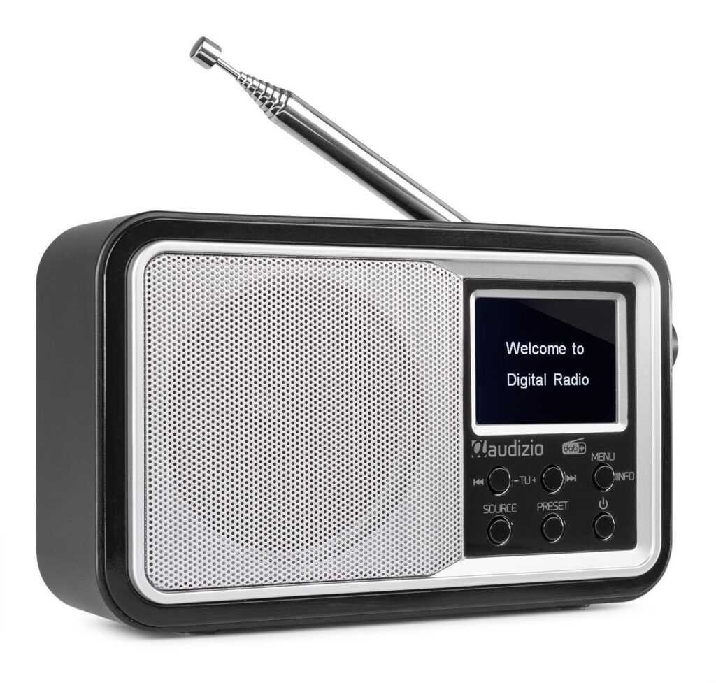 Audizio Parma draagbare DAB radio met Bluetooth en FM radio - Zilver ~ Spinze.nl