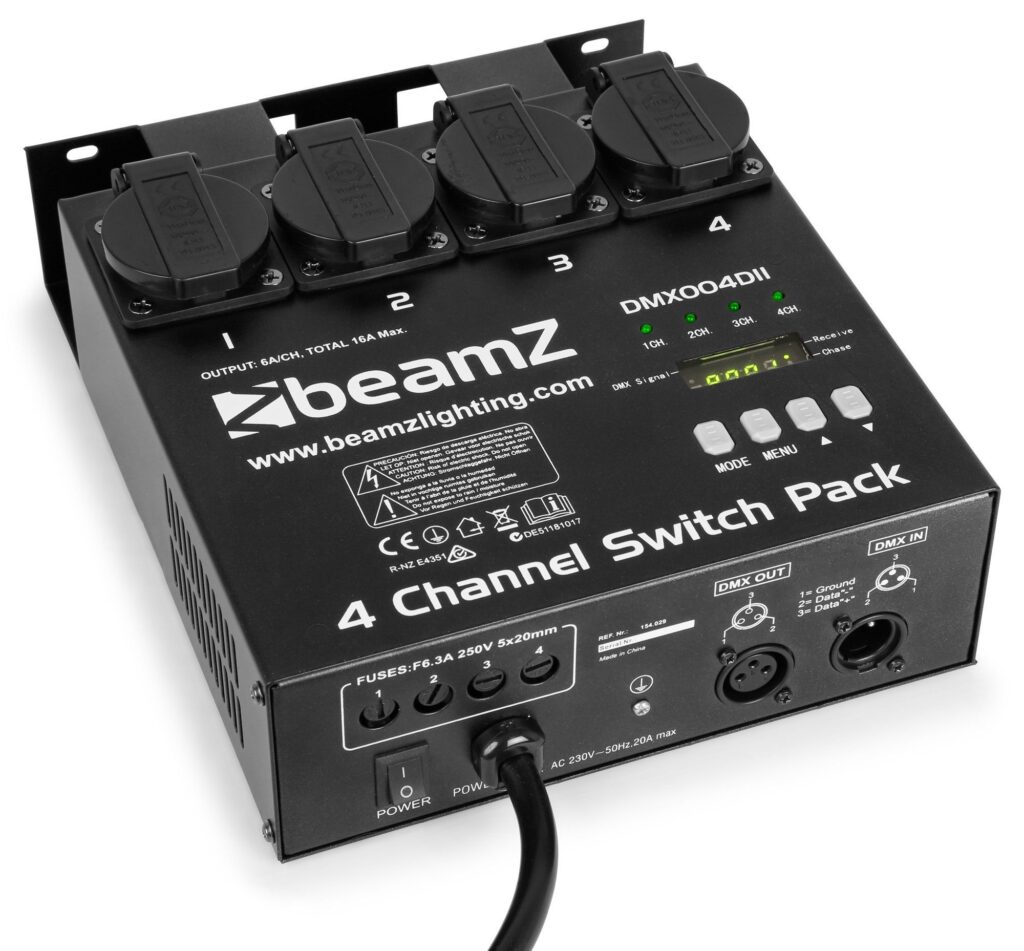 BeamZ DMX004DII DMX Controller 4 Kanaals switchpack ~ Spinze.nl