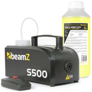 BeamZ S500 kunststof rookmachine met 1 liter extra vloeistof ~ Spinze.nl