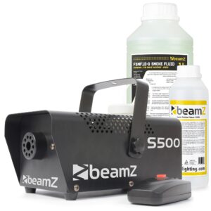 BeamZ S500 metalen rookmachine met reinigings- en rookvloeistof - 500W ~ Spinze.nl