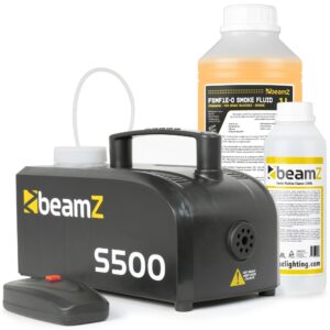 BeamZ S500 rookmachine met reinigings- en rookvloeistof - 500W ~ Spinze.nl