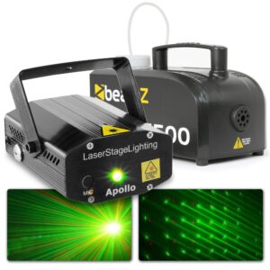BeamZ lichtset met S500 kunststof rookmachine 500W en laser ~ Spinze.nl