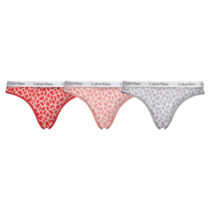 Calvin Klein 3-pack dames slips rood/roze/grijs ~ Spinze.nl