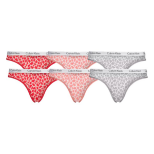Calvin Klein 6-pack dames slips rood/roze/grijs ~ Spinze.nl