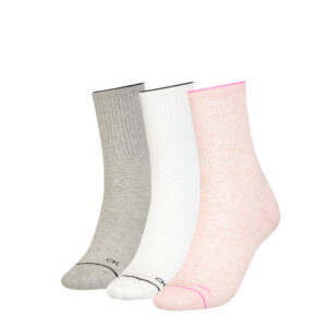 Calvin Klein Dames Sokken Athleisure 3-pack Pink Melange Combo-One Size (37-41) ~ Spinze.nl