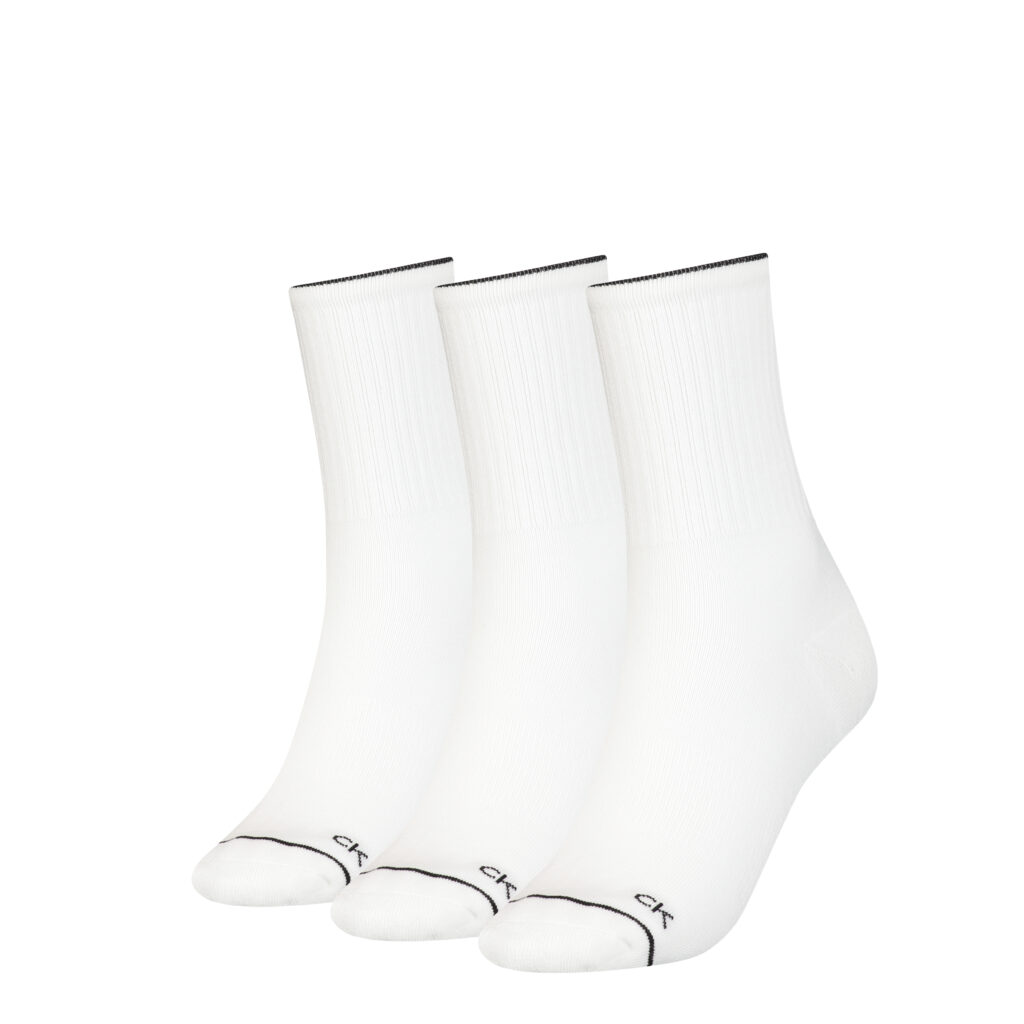 Calvin Klein Dames Sokken Athleisure 3-pack Wit-One Size (37-41) ~ Spinze.nl