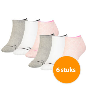 Calvin Klein Sokken Sneaker Dames 6-Pack Pink Combo ~ Spinze.nl