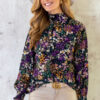 Col Blouse Print Colorful Flower ~ Spinze.nl