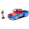 DC Bombshells Diecast Model Hollywood Rides 1/24 1956 Ford F100 with Super Girl Figure ~ Spinze.nl