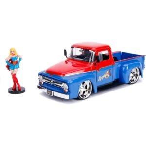 DC Bombshells Diecast Model Hollywood Rides 1/24 1956 Ford F100 with Super Girl Figure ~ Spinze.nl