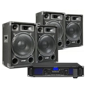 DJ speakerset met 4x MAX12 speakers en Bluetooth versterker 2800W ~ Spinze.nl