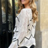 Fashion Musthaves Trui Beige Striped ~ Spinze.nl
