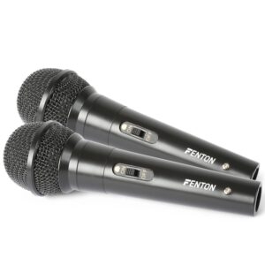 Fenton DM100 - Set van 2 zwarte microfoons voor o.a. karaoke en DJ&apos;s ~ Spinze.nl