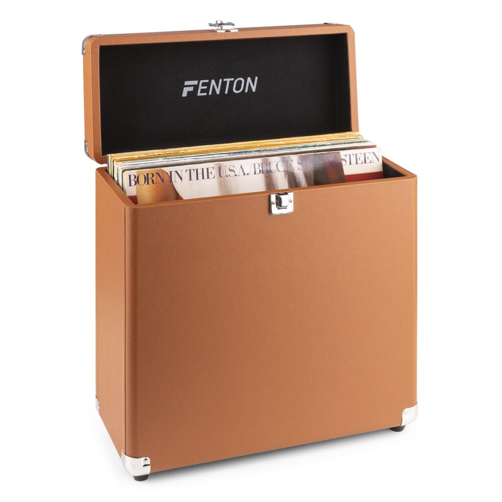 Fenton RC30 platenkoffer voor ruim 30 platen - Bruin ~ Spinze.nl