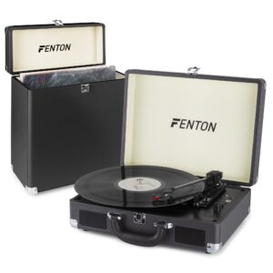 Fenton RP115C platenspeler met Bluetooth en bijpassende koffer - Zwart ~ Spinze.nl