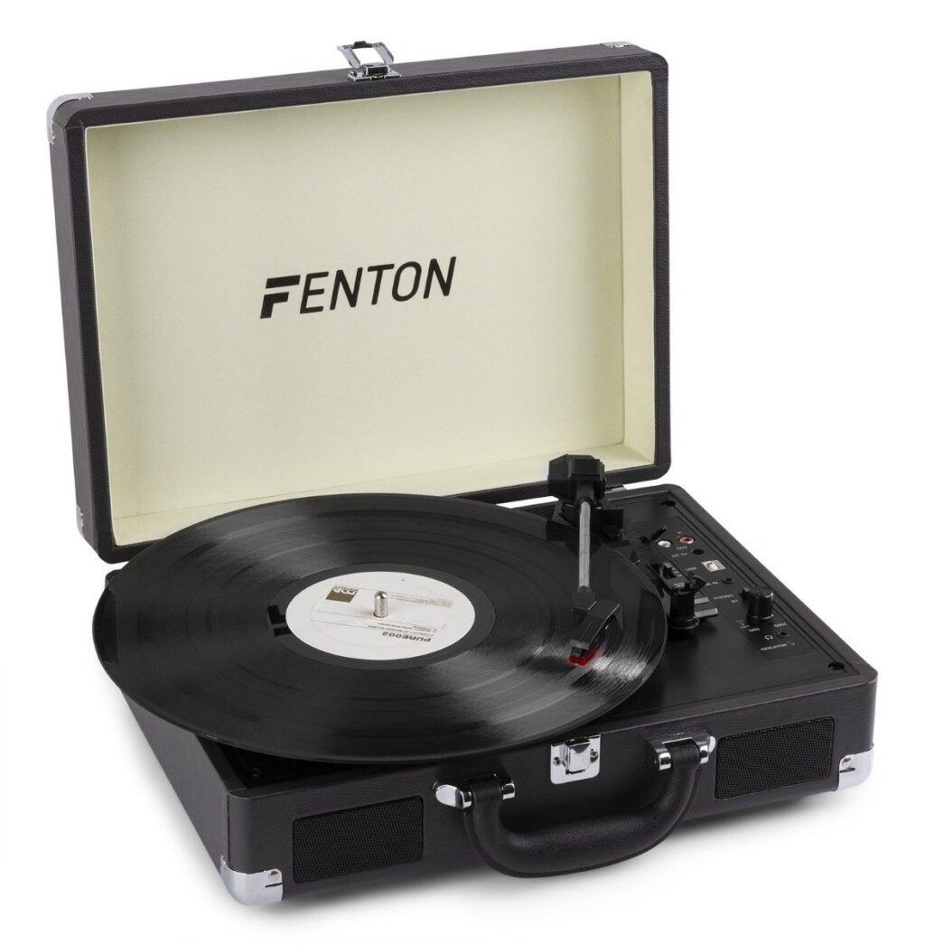 Fenton RP115C retro platenspeler met Bluetooth en USB - Zwart ~ Spinze.nl