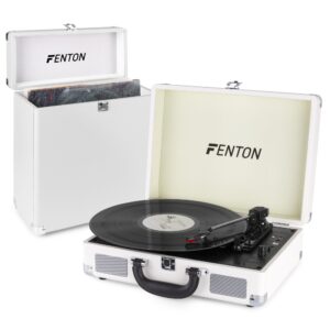 Fenton RP115D platenspeler met Bluetooth en bijpassende koffer - Wit ~ Spinze.nl