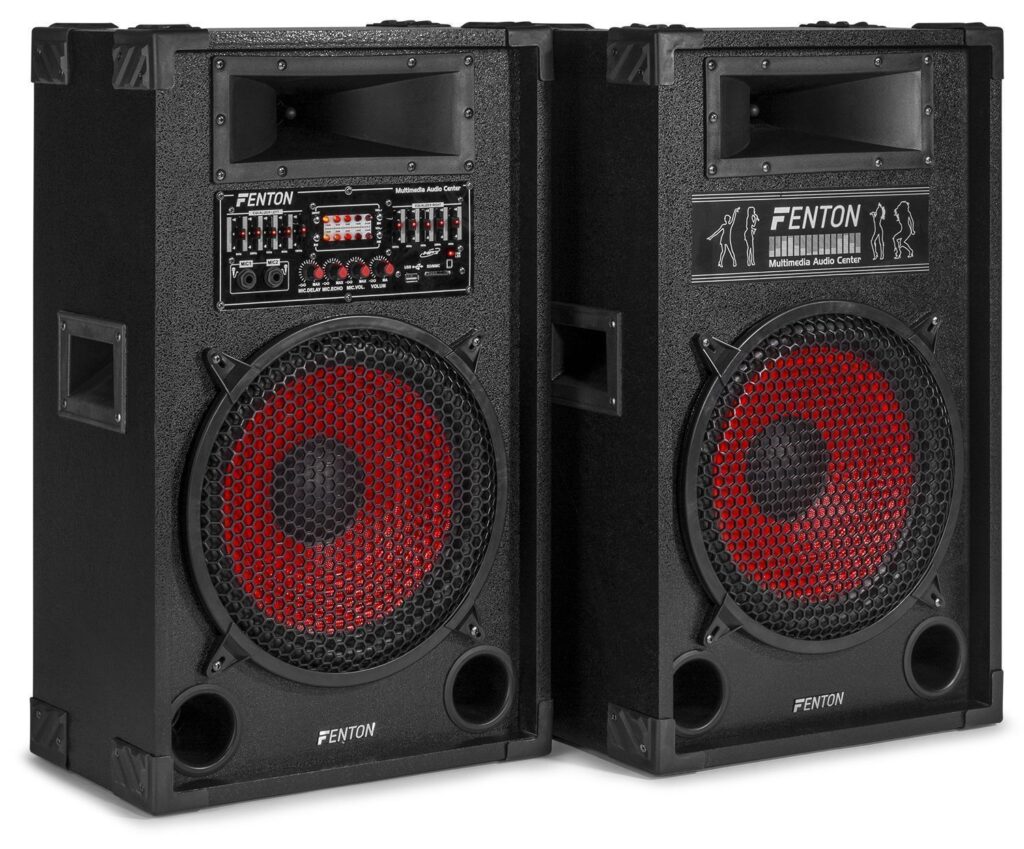 Fenton SPA1200 actieve 12" karaoke speakerset met Bluetooth - 1200W ~ Spinze.nl