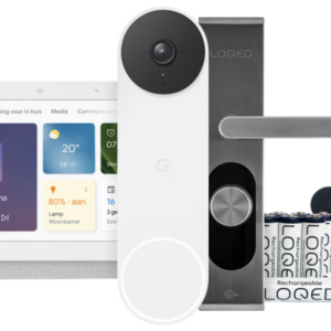 Google Nest Doorbell Battery + Nest Hub + LOQED Touch Smart Lock + LOQD Power Kit ~ Spinze.nl