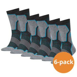 HEAD Hiking Crew sokken 6-pack Unisex Grey/blue-35/38 ~ Spinze.nl
