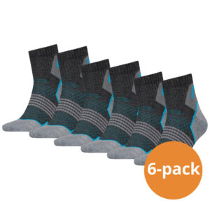 HEAD Hiking Quarter sokken 6-pack Unisex Grey/blue-43/46 ~ Spinze.nl