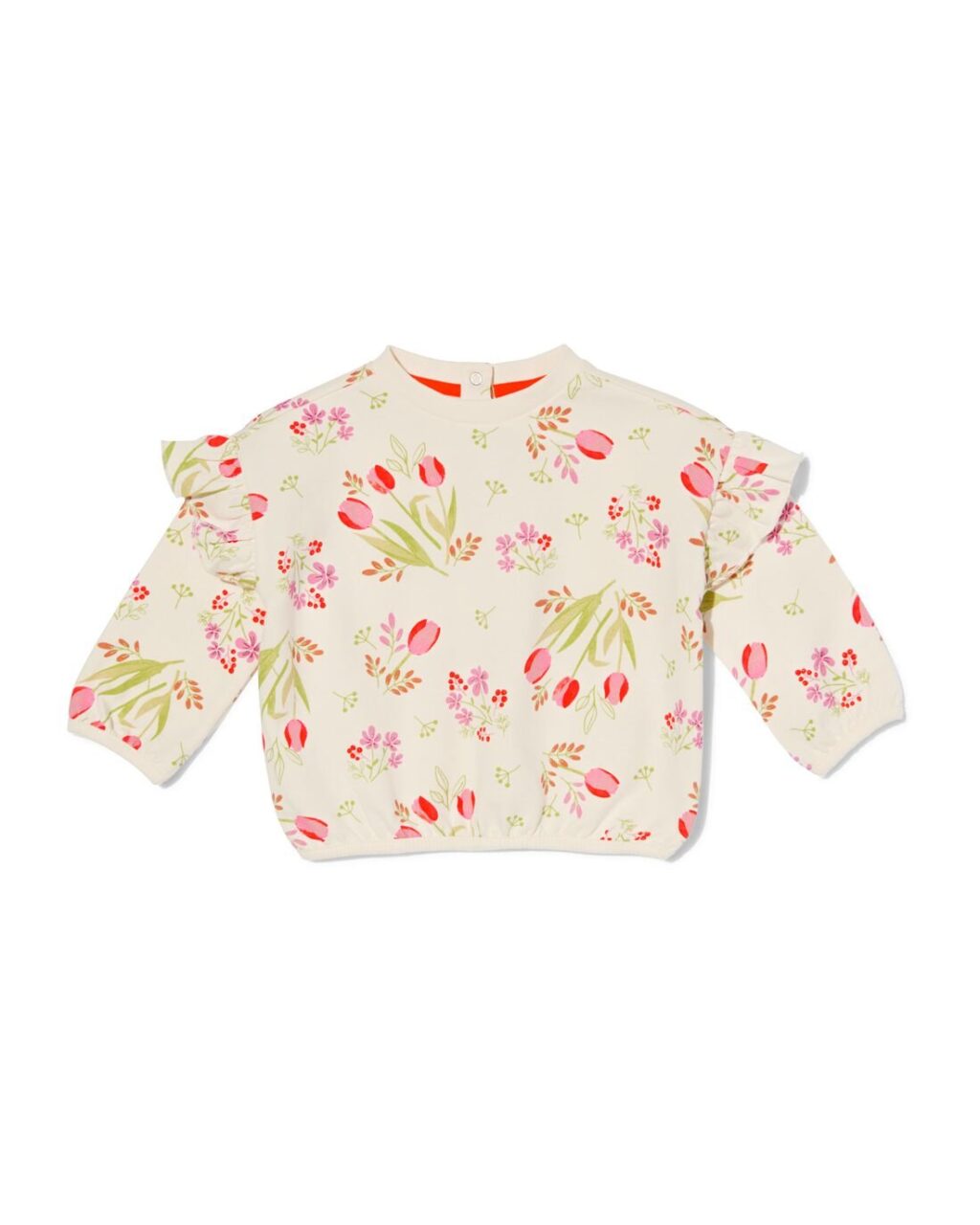 HEMA Baby Sweater Rib Bloemen Gebroken Wit (gebroken wit) ~ Spinze.nl