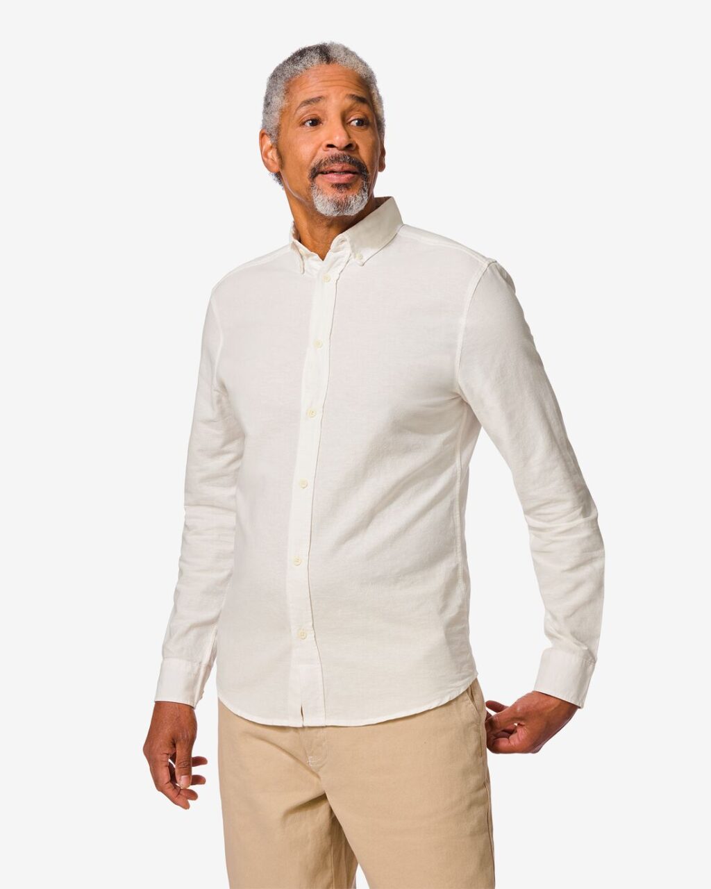 HEMA Heren Oxford Overhemd Wit (wit) ~ Spinze.nl