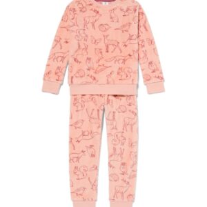 HEMA Kinder Pyjama Fleece Bos Lichtroze (lichtroze) ~ Spinze.nl
